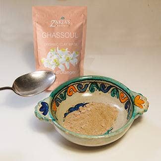 Zakia's Morocco - Wholesale Skincare Face Mask - Organic Moroccan Ghassoul "Rhassoul" Clay Face and Hair Mask - Orange Blossom - 8 oz.