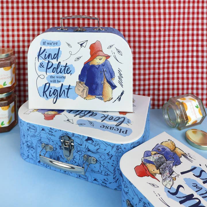 Robert Frederick Ltd – Caixa de armazenamento de brinquedos - Crianças e bebés por atacado – Conjunto de Três Malas Infantis Paddington8