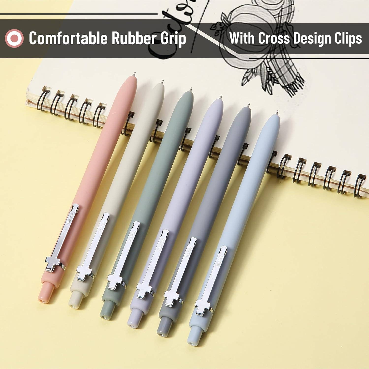 Mr. Pen - Wholesale Pen - Mr. Pen- Retractable Gel Pens for Journaling, 6 Pack, 0.53