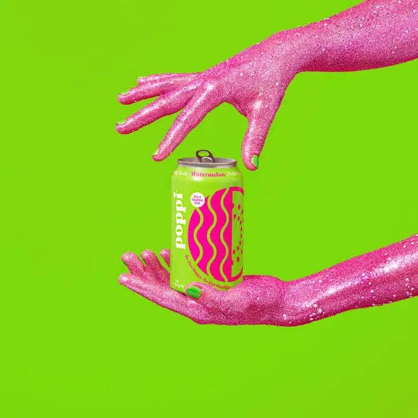 Echo Sales America - Wholesale Soda/Carbonated Drink - POPPI Sparkling Prebiotic Watermelon Soda made with Apple Cider Vinegar, Seltzer Water & Fruit Juice, 12oz (12 Pack)