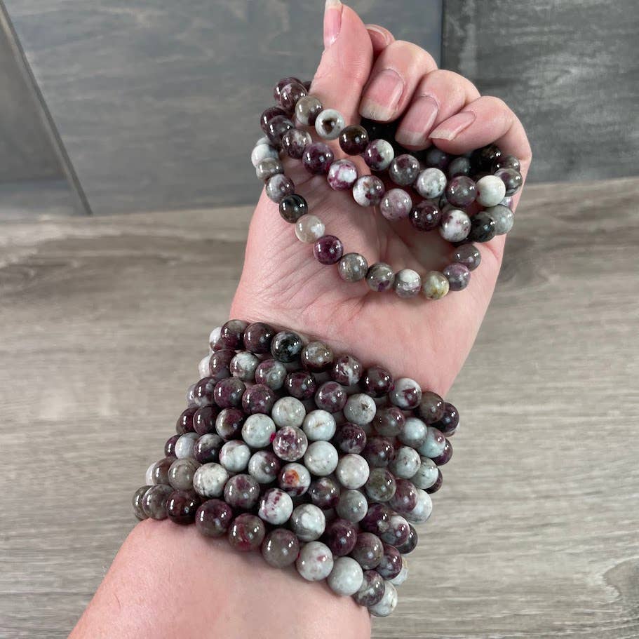 Keystone Crystals - Wholesale Beaded Bracelet - 8mm Round Gemstone Beaded Bracelets – Assorted Crystals Bulk13