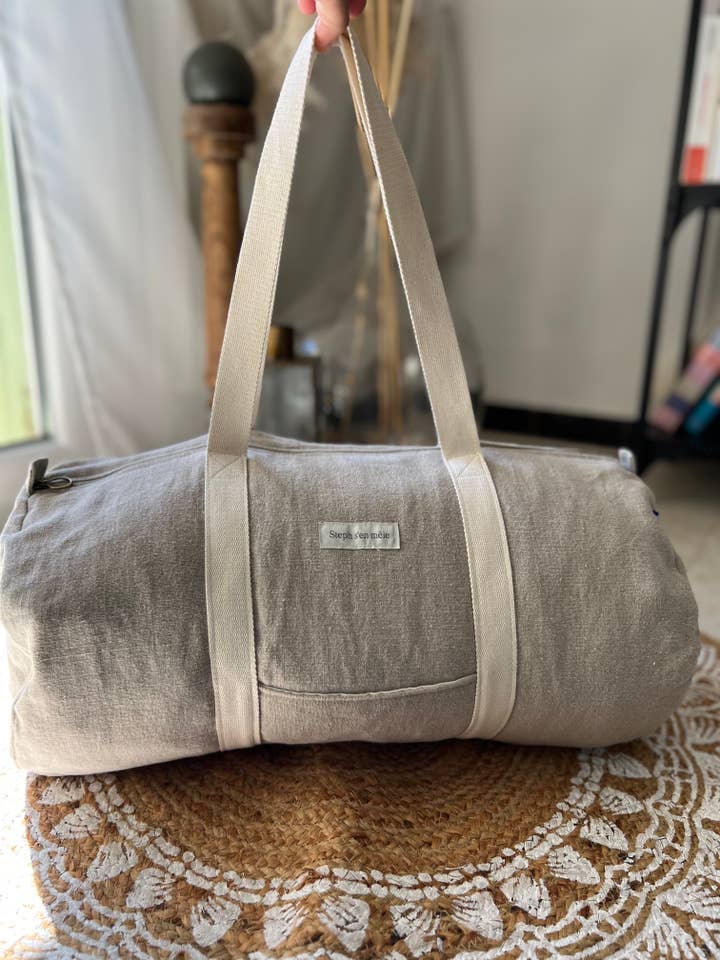 Reisetasche aus 100% natürlichem französischem Leinen für den Großhandel von Steph s'en mêle