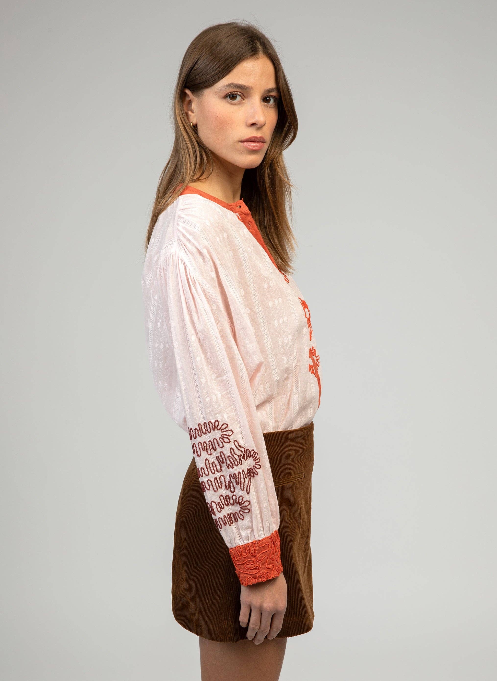 An'ge - Venta al por mayor Camisa con botones - Mujer - Blusa SISKA rosa3