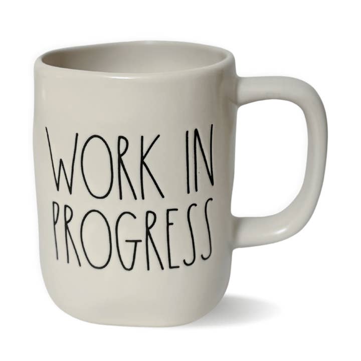 Rae Dunn Work in Progress Coffee Mug | Work in Progress | Progress not Perfection for wholesale by Nevsher Lior