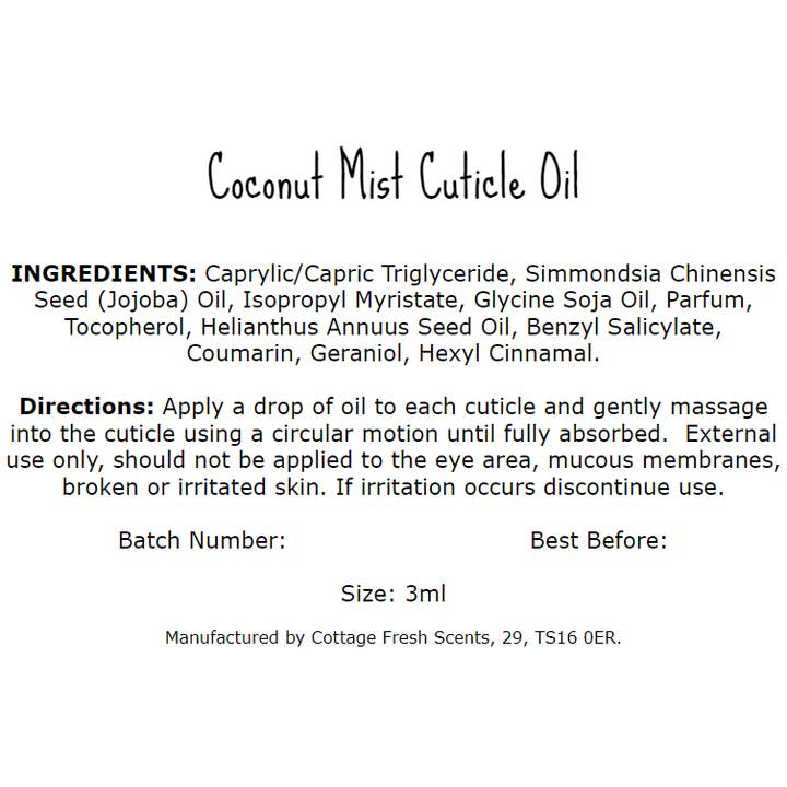 Cottage Fresh Scents - Wholesale Cuticle Oil - Coconut Mist Cuticle Oil Pen2