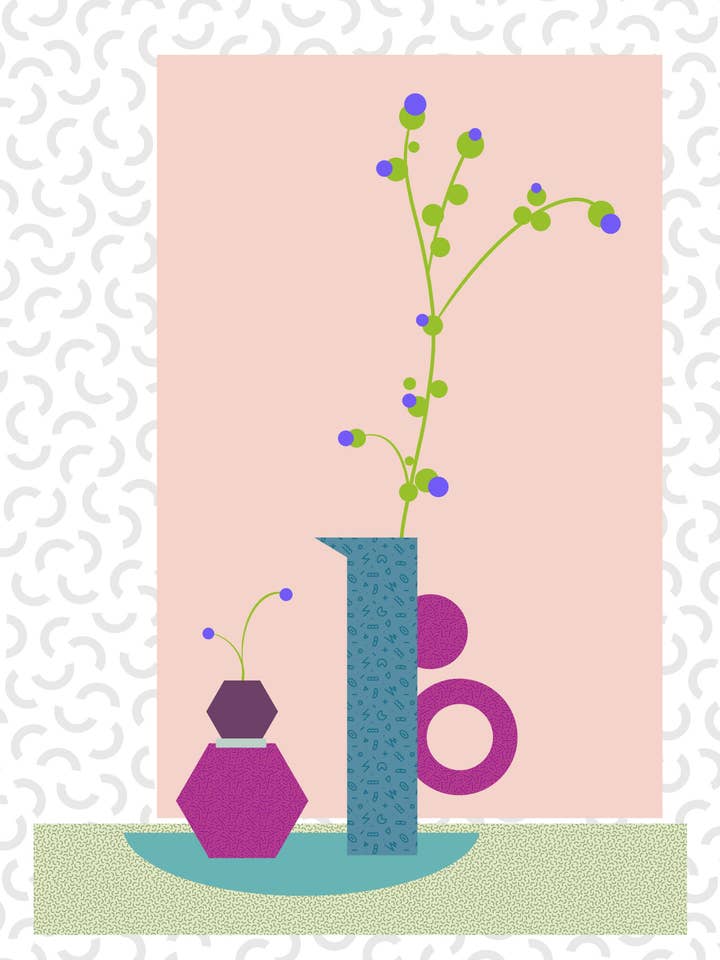 STILLEBEN TRYCK, MEMPHIS POP SAMLING för wholesale av Pistacchio & Caffè