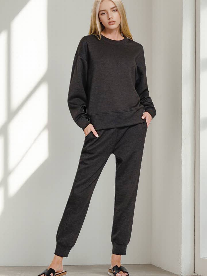 42POPS - Wholesale Lounge Set - Women's - ',._ Scuba Crewneck Pullover & Joggers 2 PC Set SI-2691025