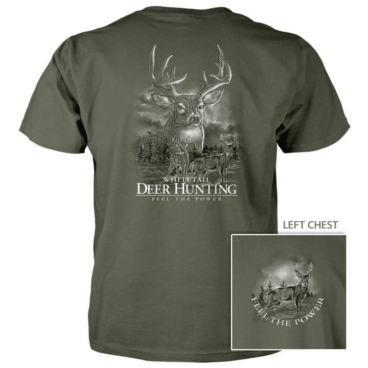Old Country Outfitters - Vente T-shirt sérigraphié – unisexe - Ressentez la puissance de la chasse au cerf - T-shirt en coton 4,5 oz10