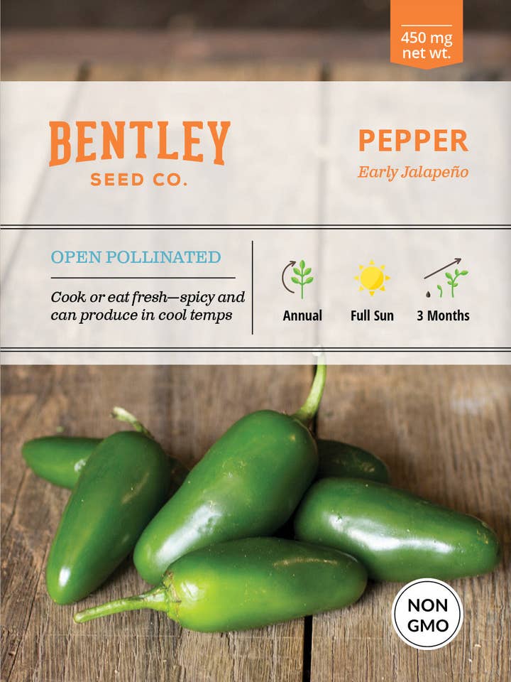 Pepper, Jalapeño E Seed Packets for wholesale by Bentley Seed Co.