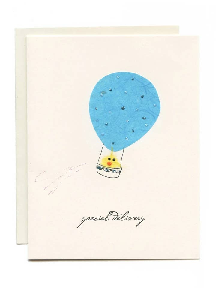 "Special Delivery" Chick in Balloon for wholesale by FLAUNT HANDMADE CORRESPONDENCES