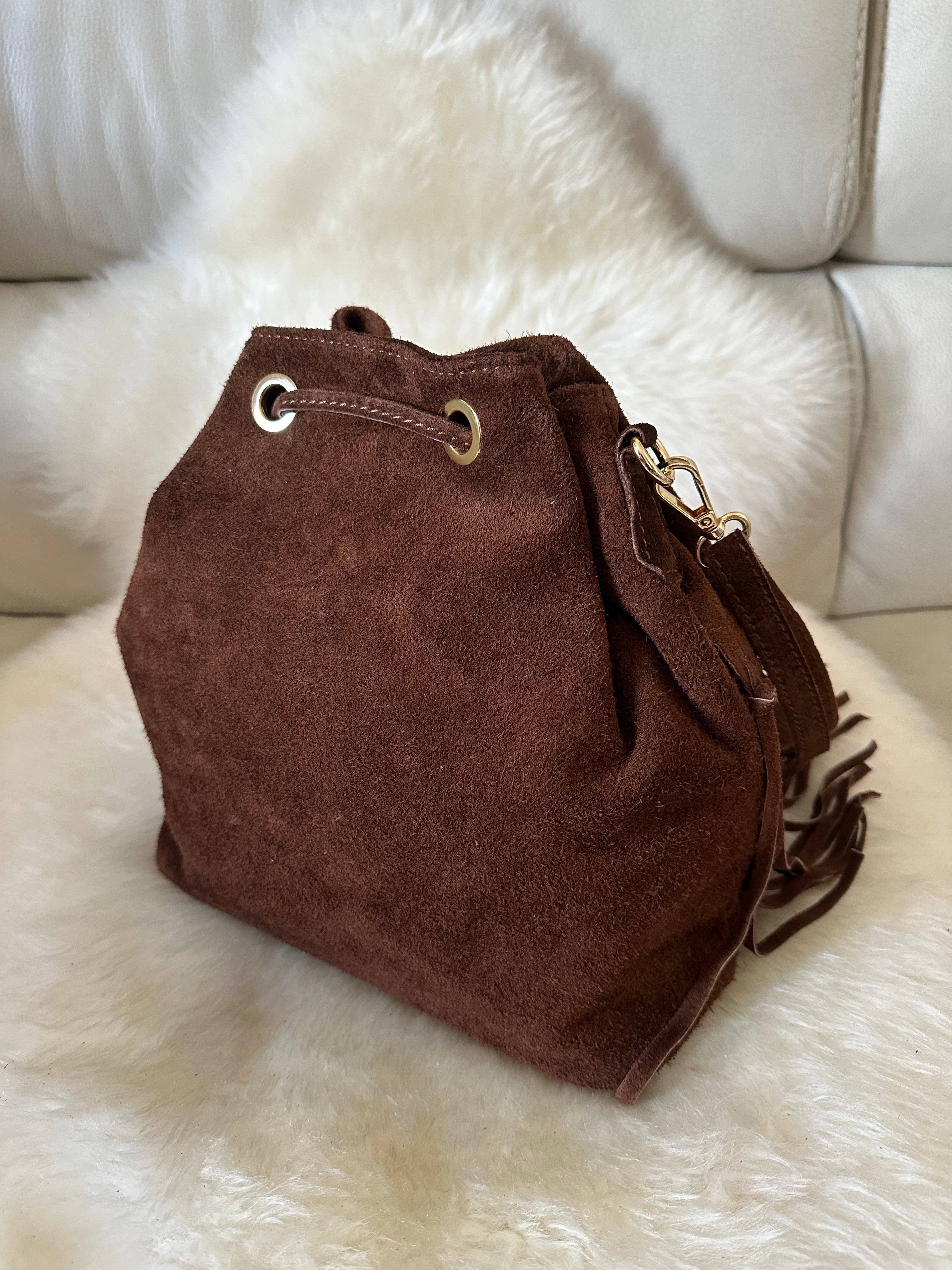 Zhade - Wholesale Shoulder Bag - Women's - SUEDE BUCKET - fringes4