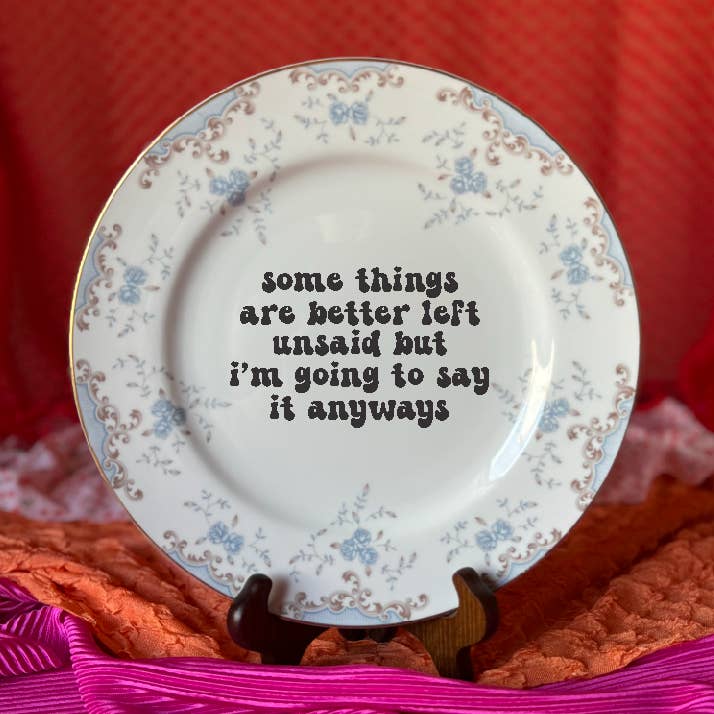 Assiettes Amusantes Recyclées, Mieux Vaut Se Taire, Boutique de Cadeaux, Décoration pour la vente par pretty little creeps