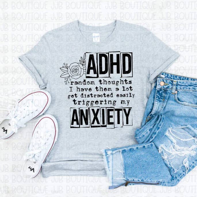 Rockin’ 5A Apparel - Vendita all'ingrosso Maglietta serigrafata - Donna - T-shirt ADHD Thoughts0