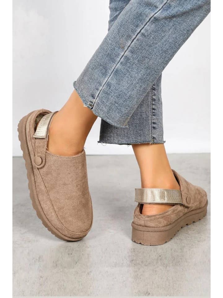 No Doubt Shoes - Wholesale Mules - Women's - WOMENS FAUX SUEDE STRAPPY CLOGS SLIP ON MULES SLIPPERS10