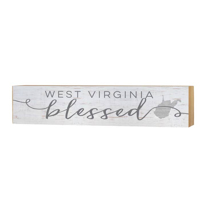 3x13 West Virginia Blessed Block for wholesale by Kindred Hearts