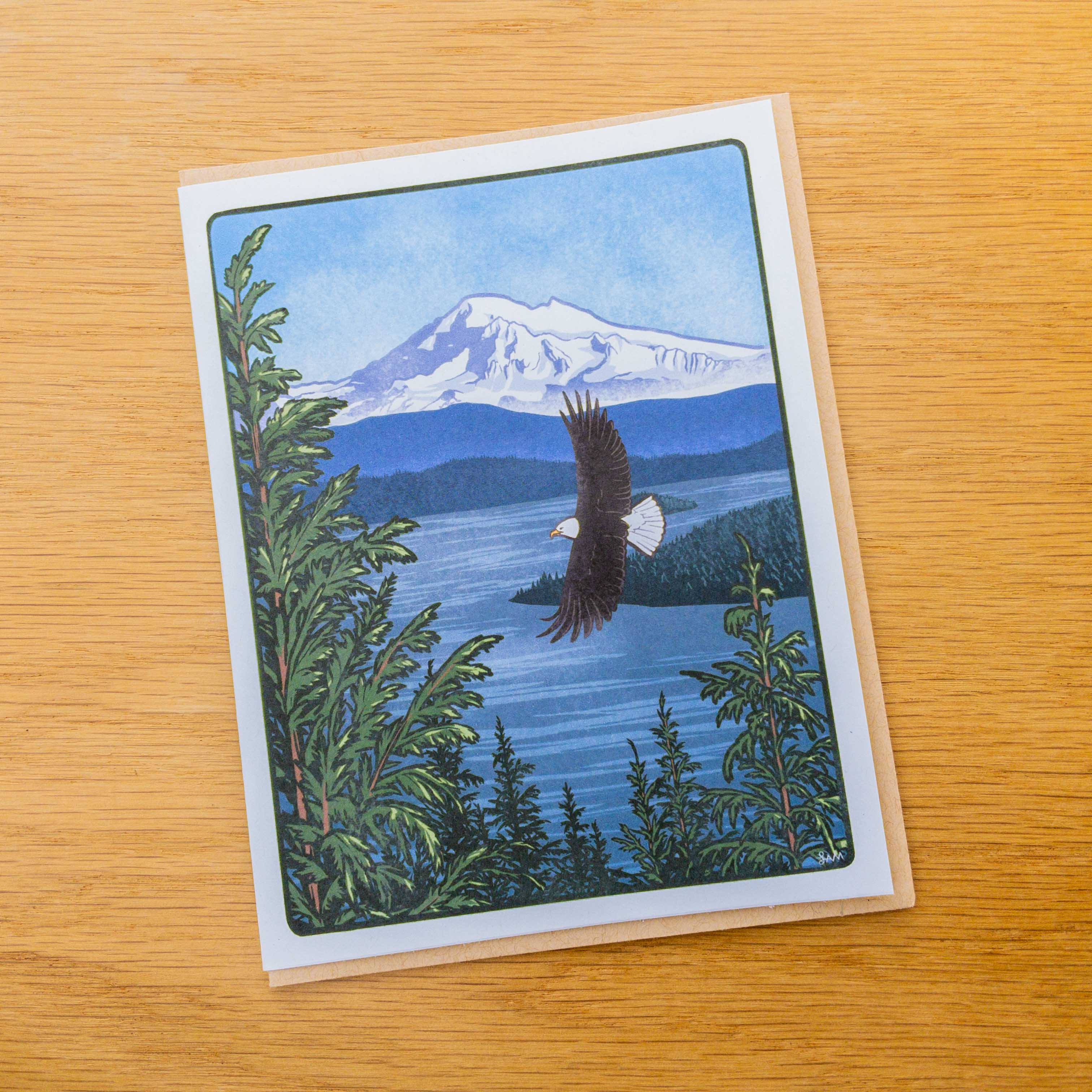 Laurel Mundy Illustration - Wholesale Everyday Greeting Card - Bald Eagle Greeting Card 100% Recycled Paper0