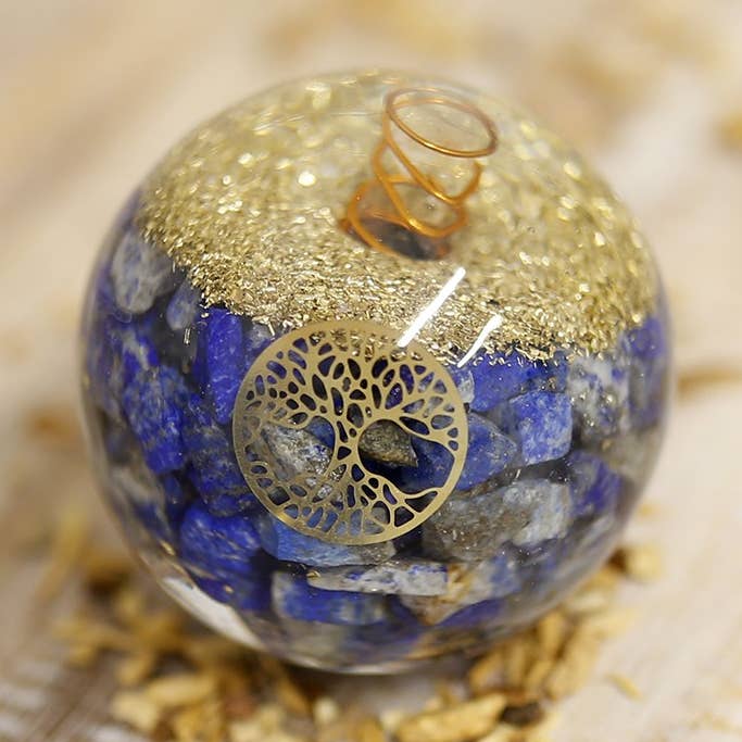 Esfera de orgonita del árbol de la vida - Lapislázuli para venta al por mayor de Ethike.eu