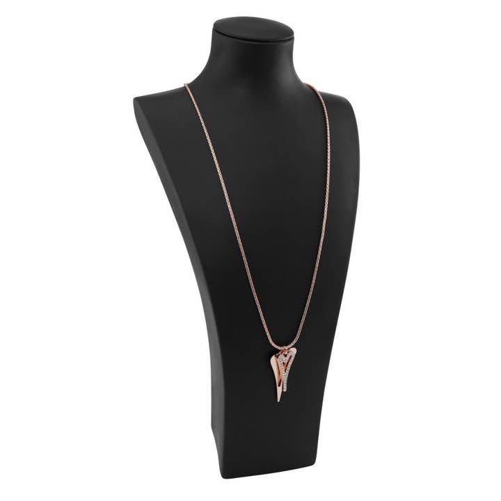 Miss Dee – wholesale Hänge-/berlockhalsband – Halsband Roséguld 70cm kedja med massivt & ihåligt hjärta