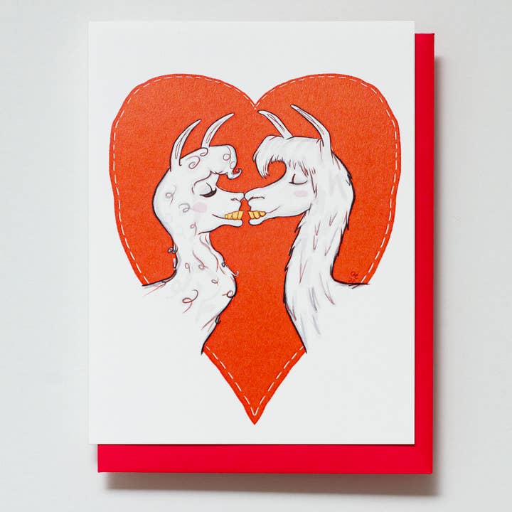 Carte Llamas In Love Sweet Anniversary Romance pour la vente par Quinn Curnow