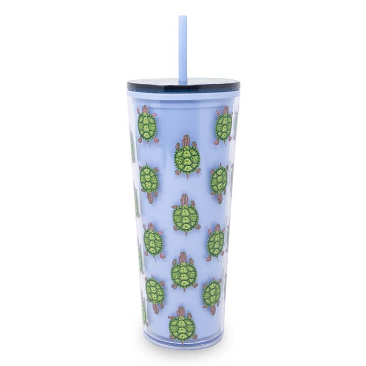 Double Wall Tumbler with Straw, Slow Dance for wholesale by Vera Bradley by Lifeguard Press