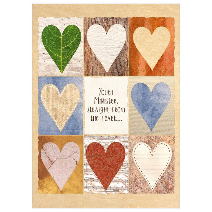Cœurs de remerciements - Carte du ministre de la jeunesse du ministère de la foi pour la vente par Legacy