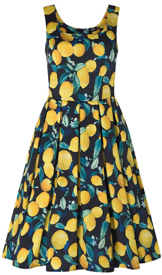 Dolly & Dotty - Wholesale Dress - Women's - Amanda Vintage Inspired Black Lemon Dress3