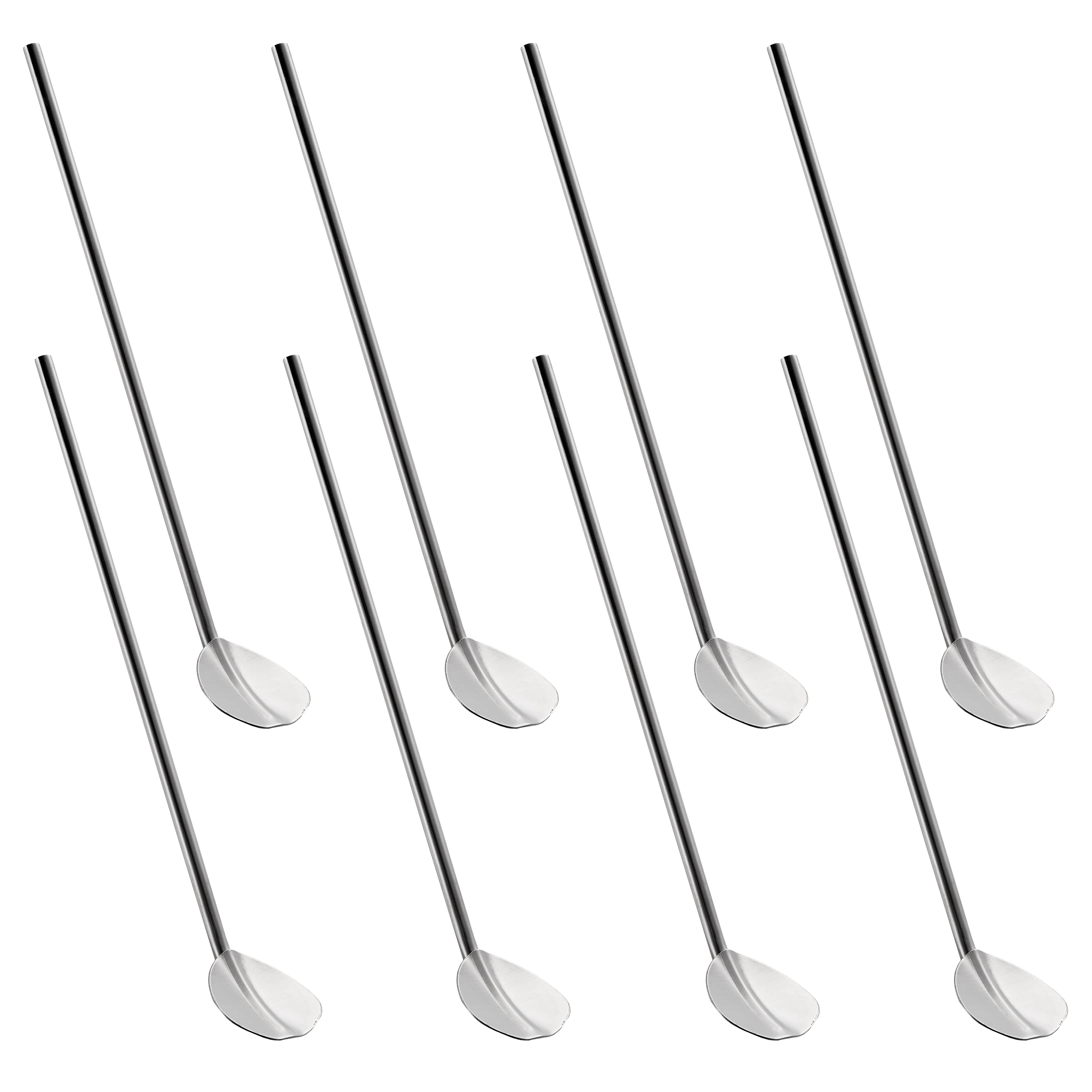 Oak & Steel - Wholesale Mixing Spoon - 8 Stainless Steel Cocktail Mixing Spoons/Stirrers - 20cm0