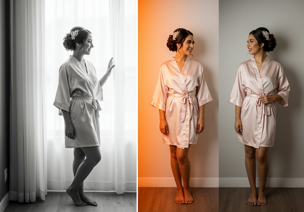 The Blissful - Vente Peignoir – femme - Peignoirs courts en satin personnalisés pour la mariée et les demoiselles d'honneur3