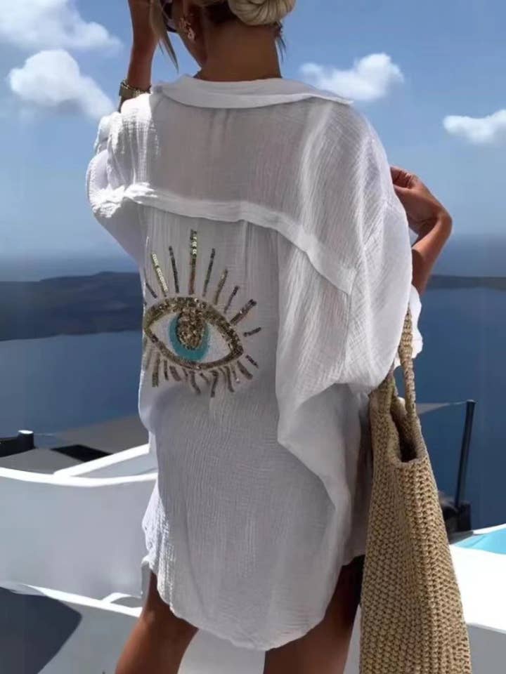 Rosa Clothing - Wholesale Tunic - Women's - Summer Long-Sleeved Seaside Sunscreen Fashion Shirt