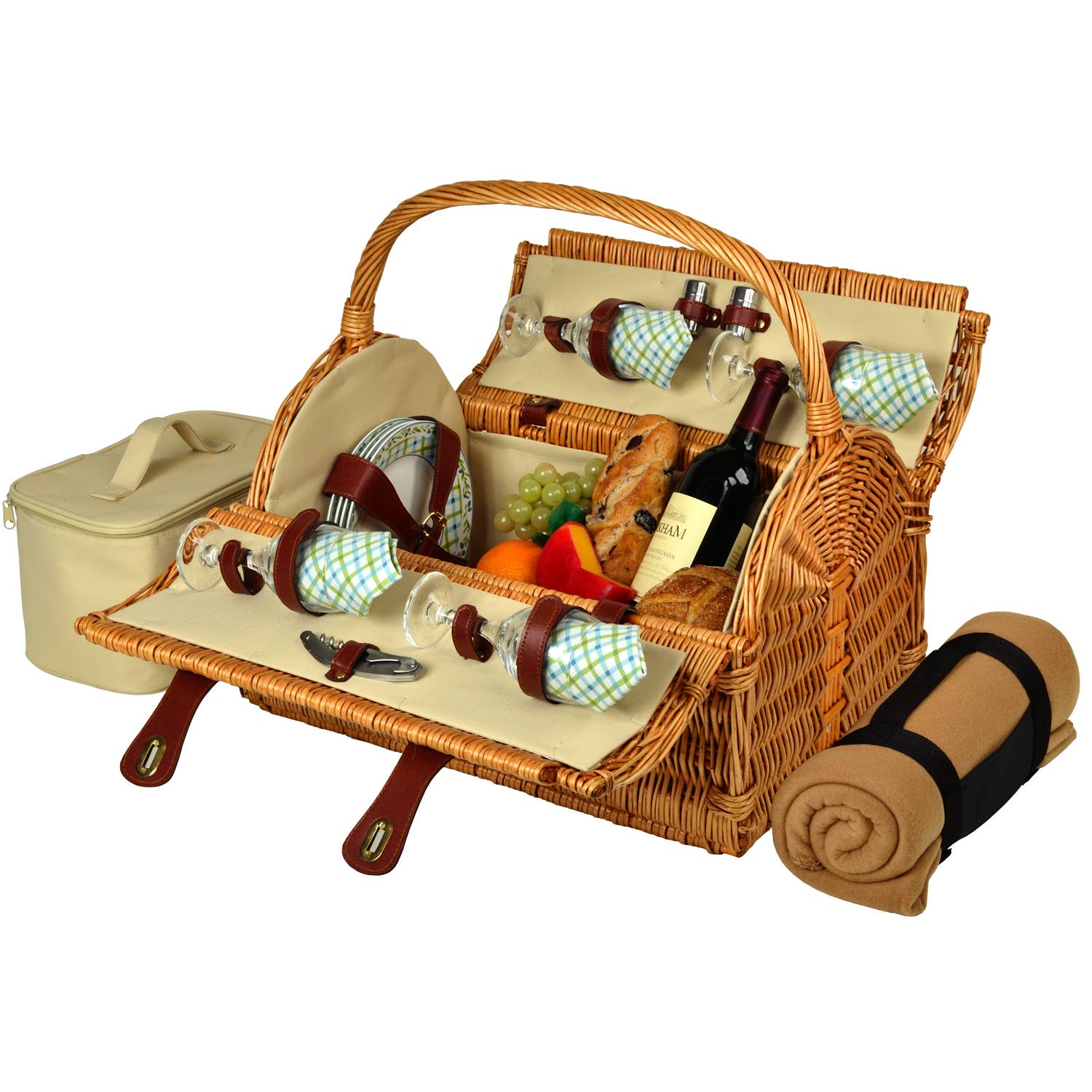Picnic at Ascot - Wholesale Picnic Basket - Yorkshire Basket for Four with Blanket0
