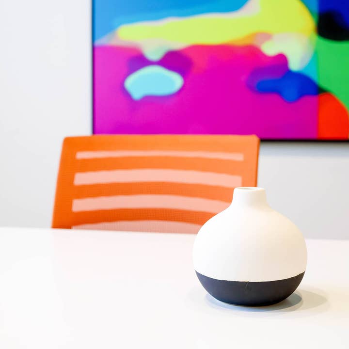 MARMEDA – wholesale Vas – Duo Svart och Vit Rund Vas - Minimalistisk Midcentury Rå3