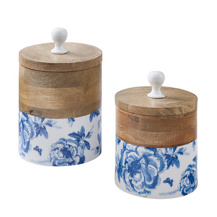Park Designs - Wholesale Canister Set - Floral And Flitter Canisters Set Of 2 - Blue