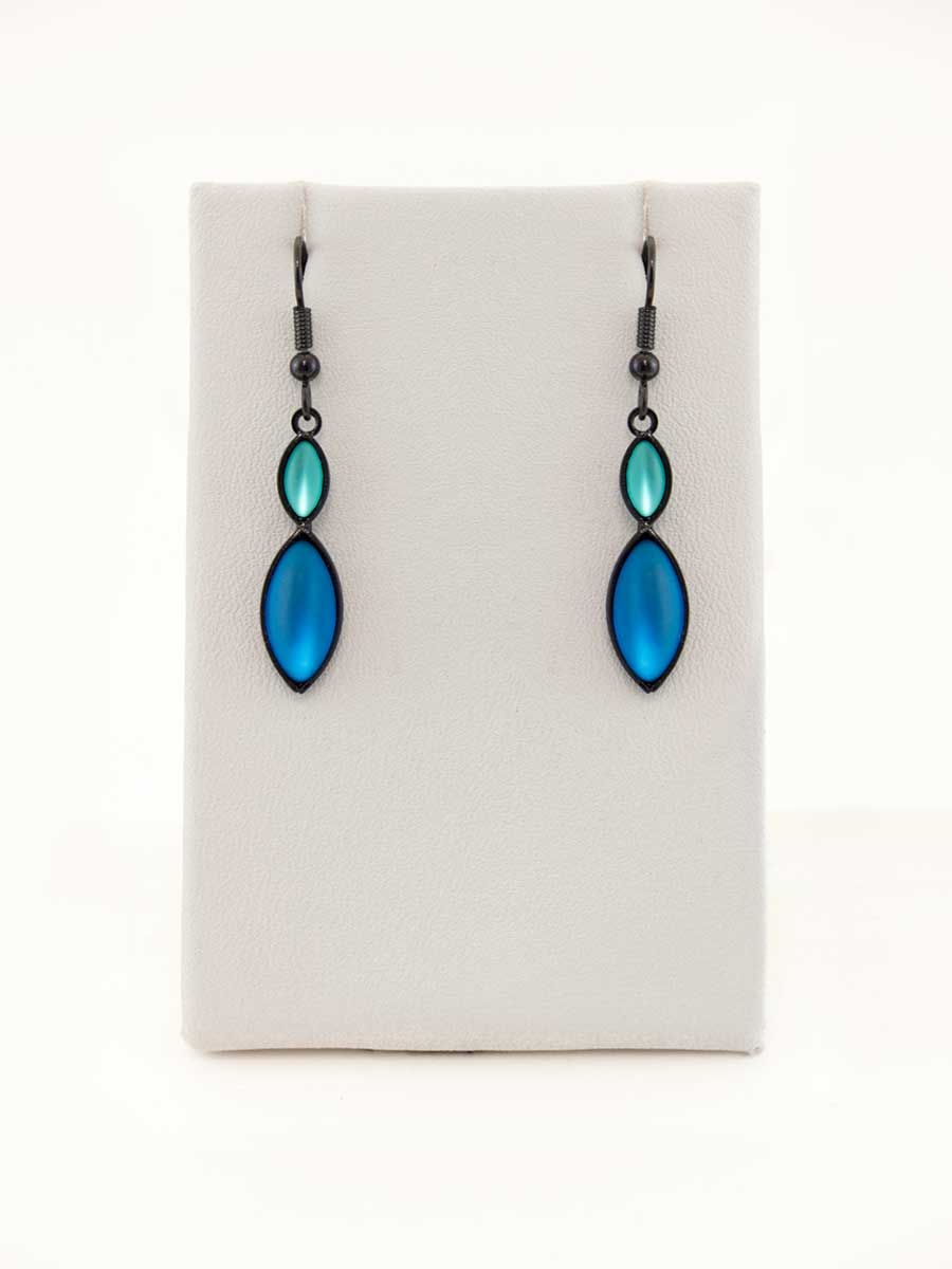 Kristina Collection - Wholesale Dangle Earrings - Double Marquis - Emerald Surf (E99B-HE)