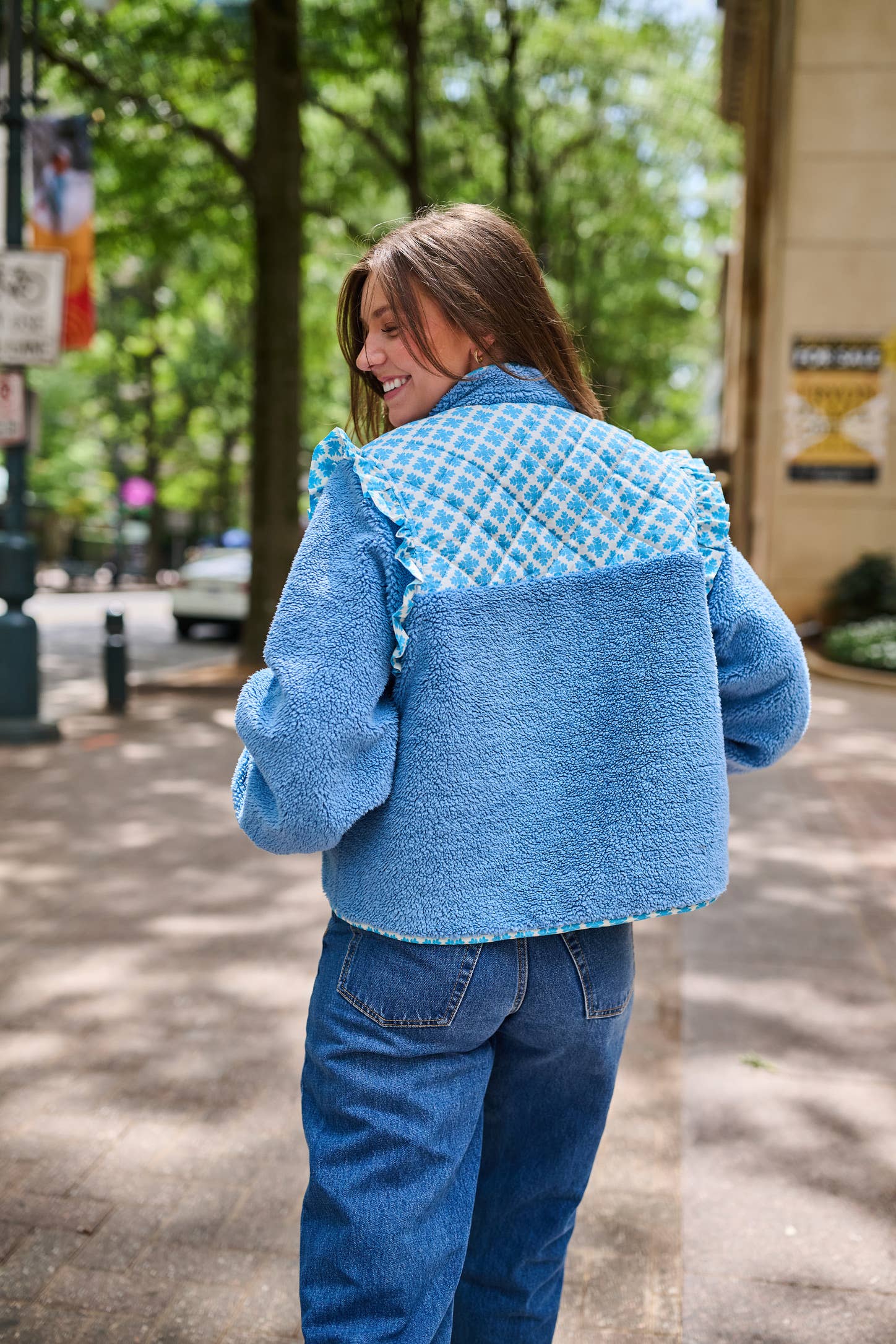 Brooks Avenue - Wholesale Jacket - Women's - Isabella Sherpa Jacket - Blue Clover11