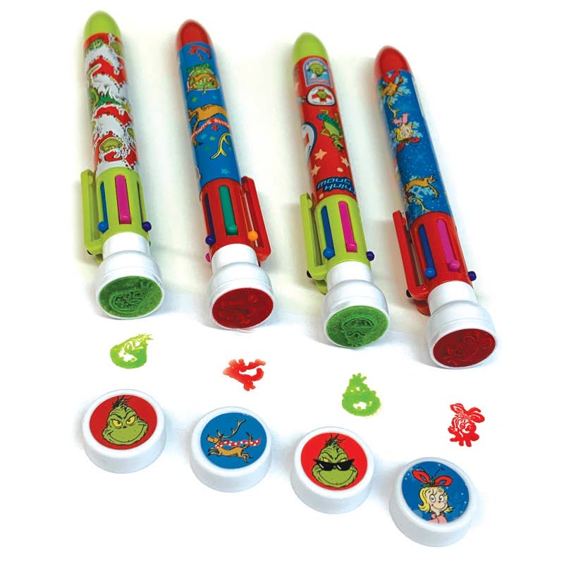 Geddes – Engroshandel Pen – Geddes Grinch 6-farvet kuglepen med stempel, 12 stk. pr. display6