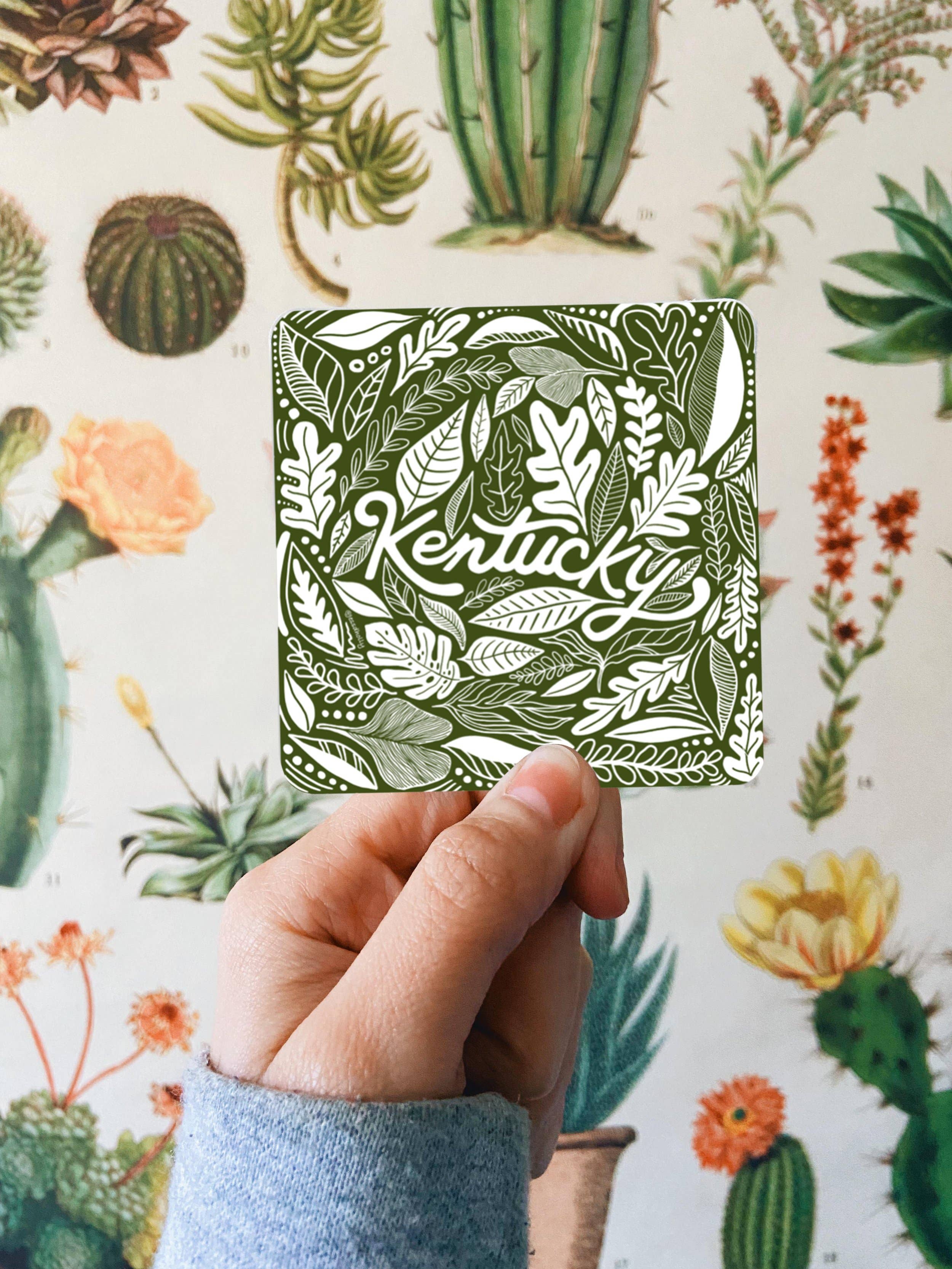 Jessica Holly Creative - Venta al por mayor Pegatina - Pegatina de vinilo cuadrada de flora de Kentucky, 3 pulgadas1