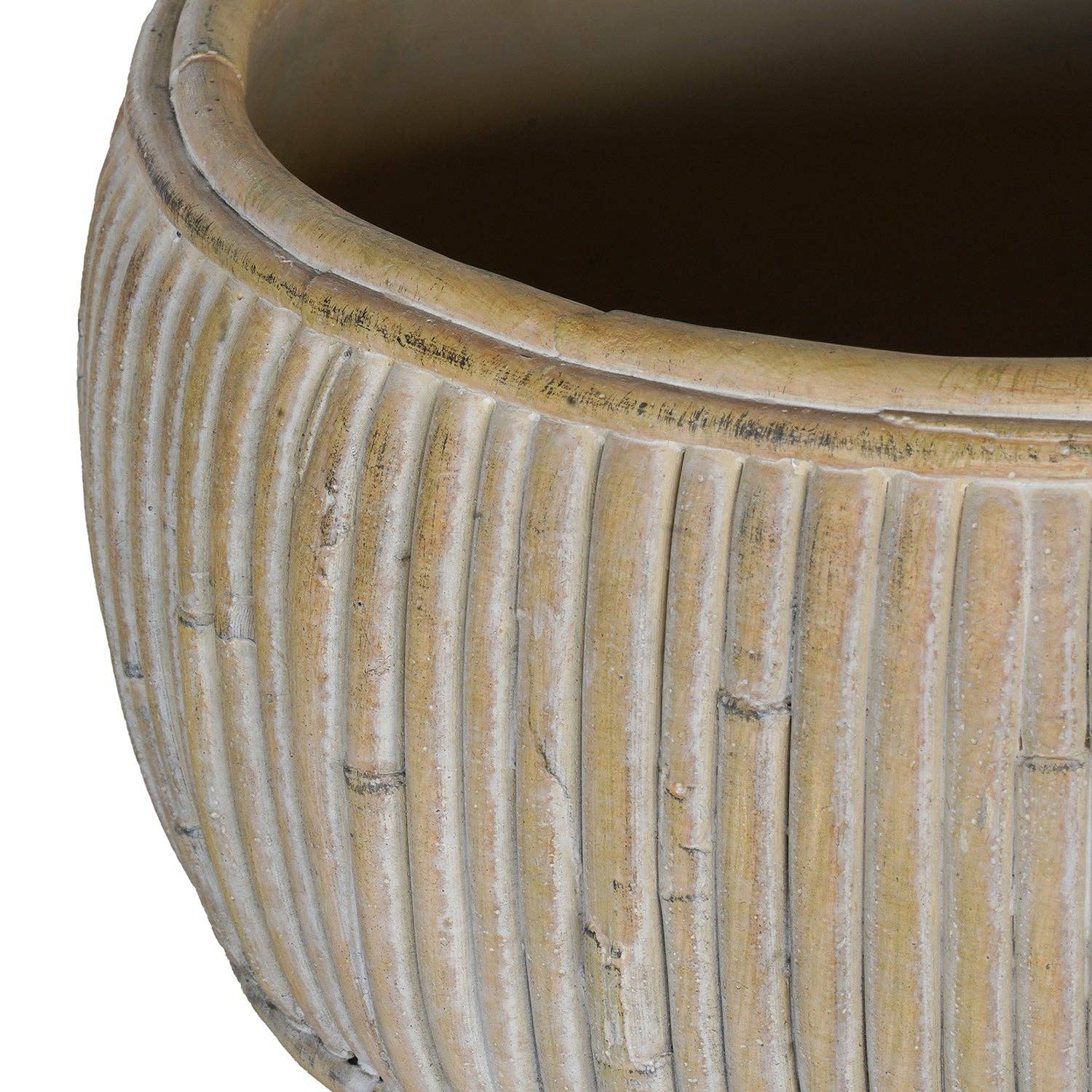 Blue Ocean Traders - Wholesale Plant Pot - Concrete Faux Rattan Planter, Shallow5