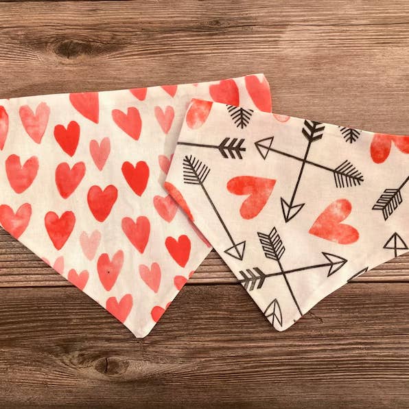 Cupid's Arrow Red - Handmade Pet Bandana | Valentine's Day for wholesale by Jean Claude Van Waffles