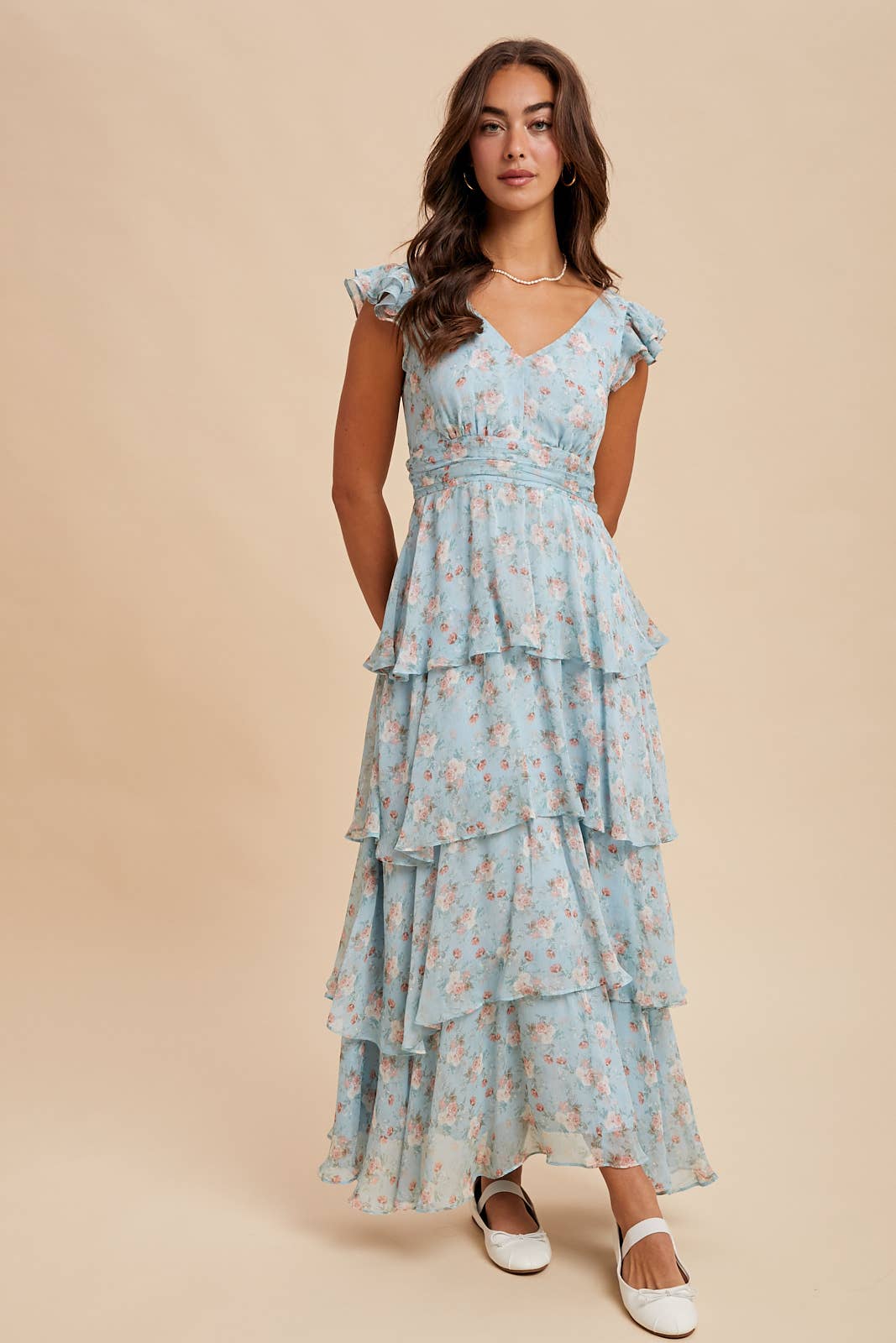 In Loom - Wholesale Dress - Women's - TIERED CHIFFON FLORAL DRESS10