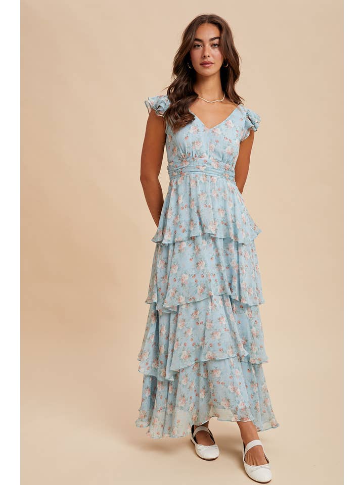 In Loom - Wholesale Dress - Women's - TIERED CHIFFON FLORAL DRESS10