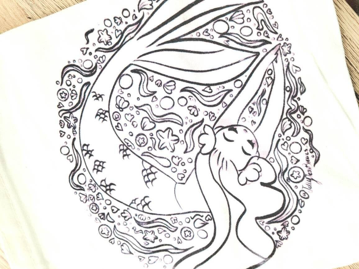 Jellyjessbeans Art - Wholesale Tote Bag - Women's - Mermaid Tote Bag with a Zipper - 15 x 13 inch size tote bag2