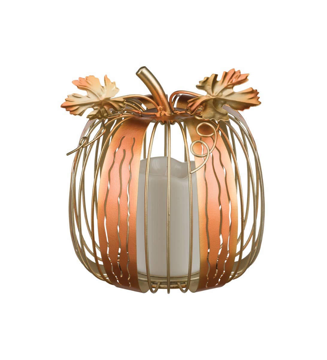 Orange LED Copper Pumpkin Decor Set/2 for wholesale on Faire3