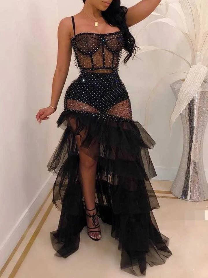 SugarQuoteMeNot LLC - Vente Robe – femme - Robe transparente à volants1