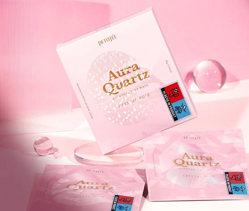 Best Beauty Group - Vente Masque pour le visage - PETITFEE Aura Quartz Masque en Feuille Hydrogel Visage Cristal Rose1