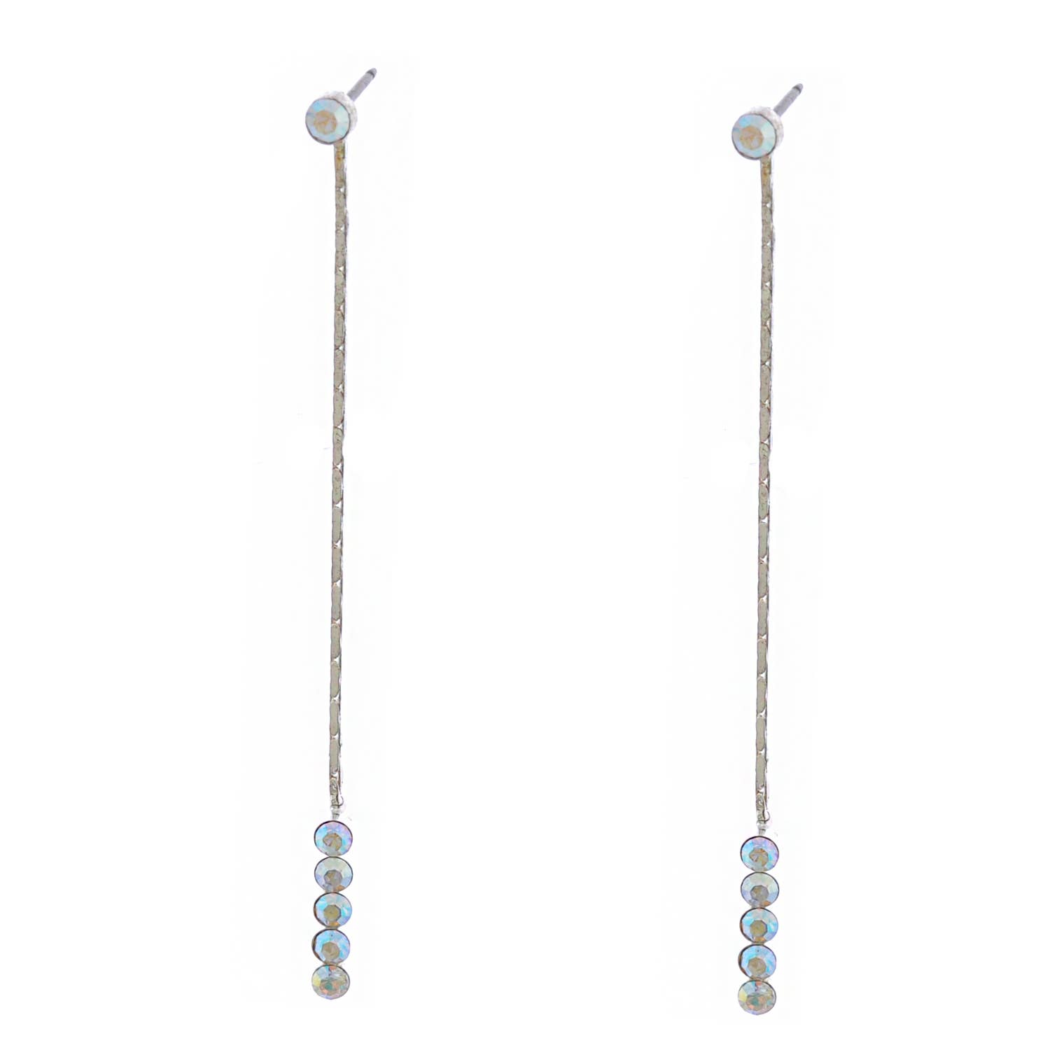 Cool Crystals - Wholesale Dangle Earrings - Fashion Earrings Silver Plated Aurora Borealis Dangle0