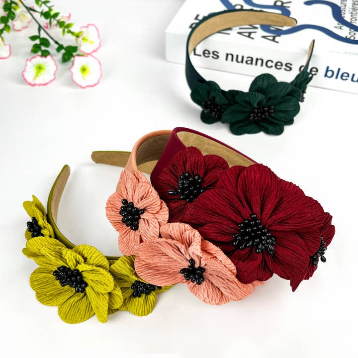 TheDivaSoap - Wholesale Fashion Headband - Women's - Pearl Flower Headband, Elegant Floral Hair Accessory5