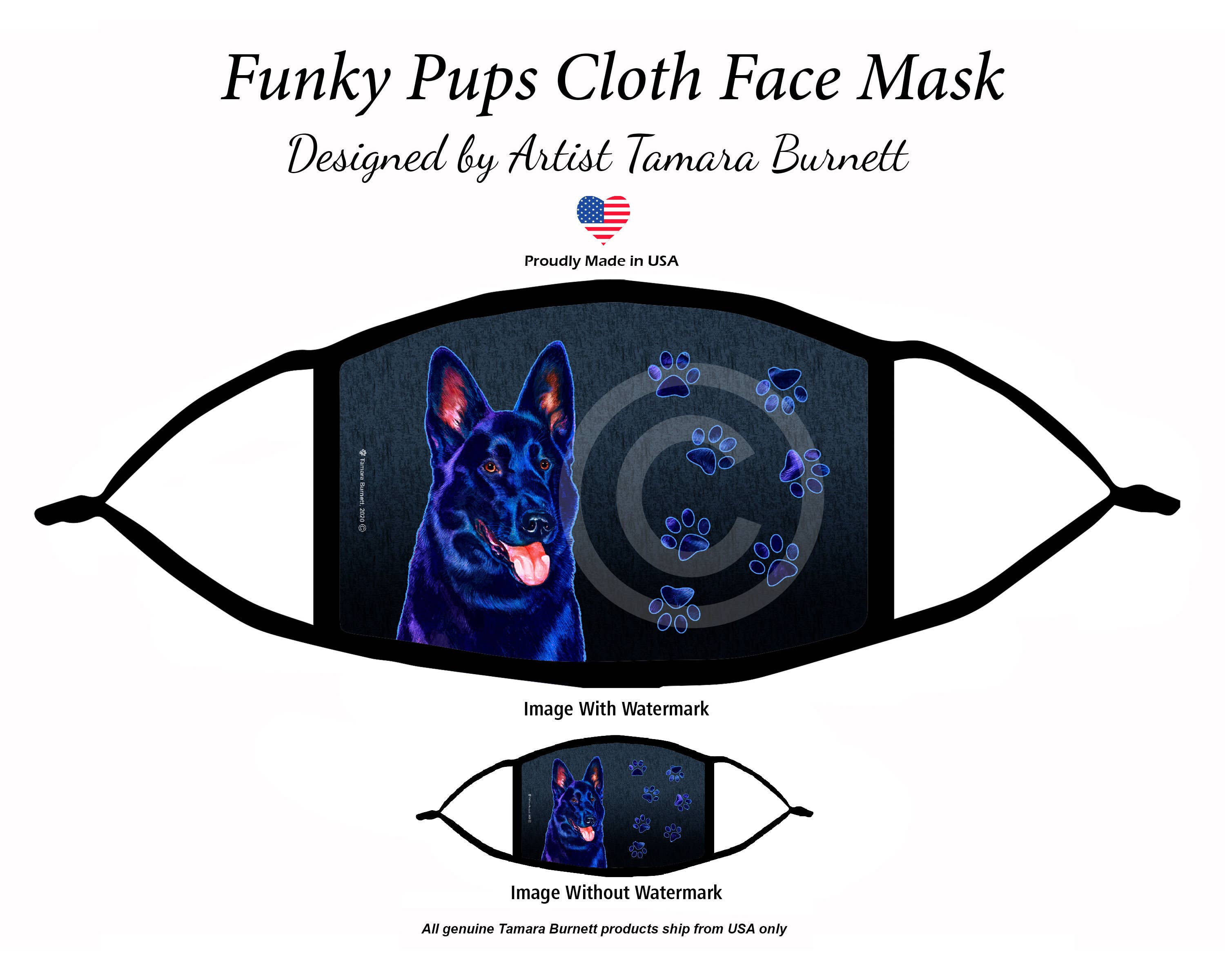 Pet Gifts USA, LLC - Wholesale Pet Bandana - Dog - German Shepherd Black Funky Pups Mask0