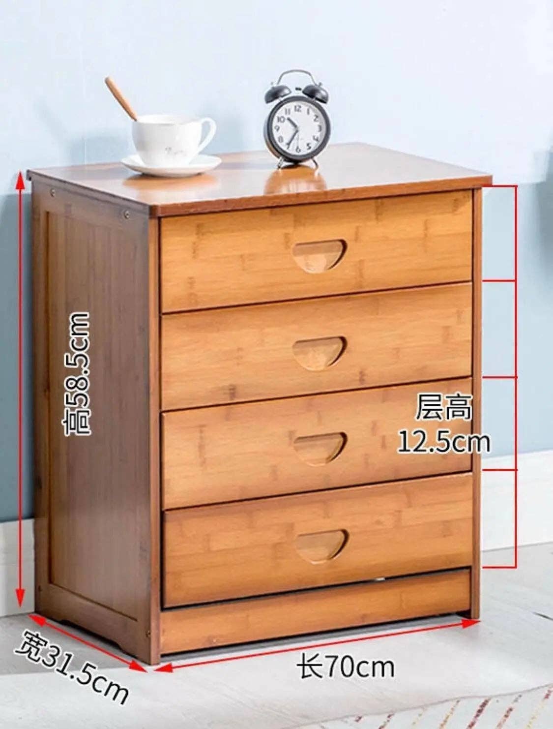 everythingbamboo - Vente Armoire - Commode moderne en bambou massif avec tiroirs pour chambre, choix élégant de rangement2
