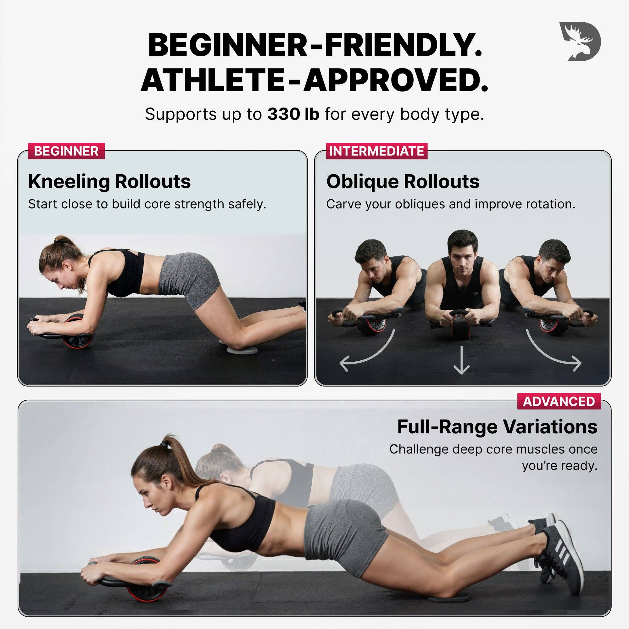 Gray DMoose Ab Roller for wholesale on Faire15