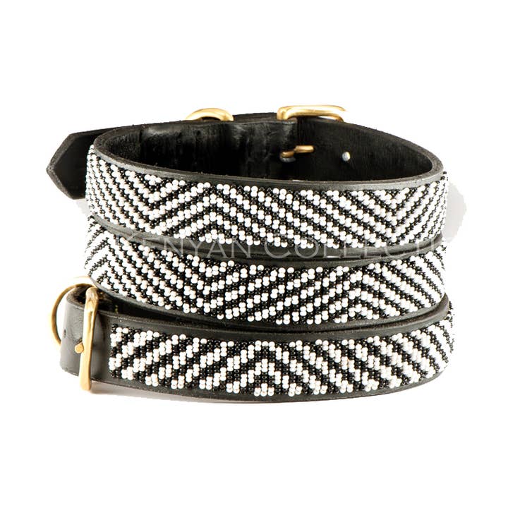 Hundehalsband mit Zebraperlen für den Großhandel von The Kenyan Collection Inc. dba TKC Inc